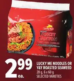 Metro LUCKY ME NOODLES OR Y&Y ROASTED SEAWEED offer