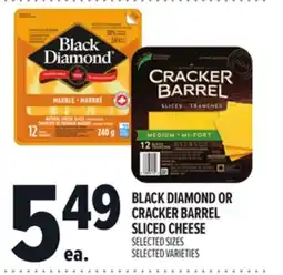 Metro BLACK DIAMOND OR CRACKER BARREL SLICED CHEESE offer