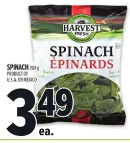 Metro HARVEST FRESH SPINACH offer