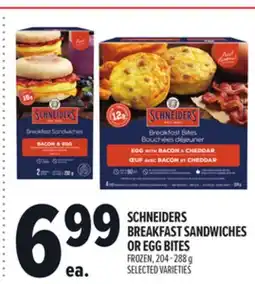 Metro SCHNEIDERS BREAKFAST SANDWICHES OR EGG BITES offer