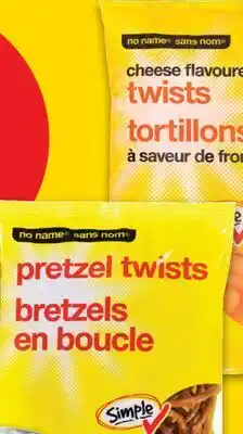 No Frills NO NAME PRETZELS, CHEESE SNACKS or CORN CHIPS offer