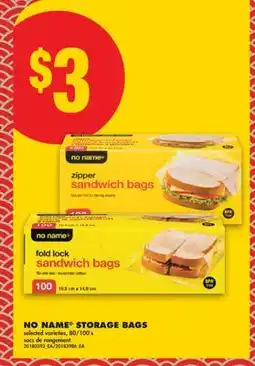 No Frills NO NAME STORAGE BAGS, 80/100'S offer