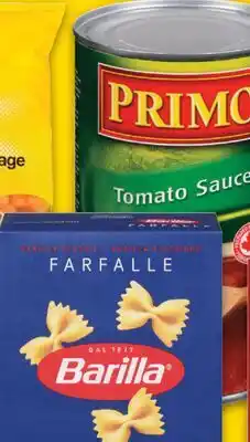 No Frills BARILLA PASTA, 340/410 G OR PRIMO PASTA SAUCE offer