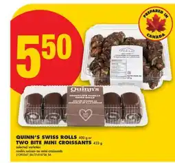 No Frills QUINN'S SWISS ROLLS, 400 G OR TWO BITE MINI CROISSANTS, 423 G offer