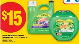 No Frills GAIN LIQUID LAUNDRY DETERGENT, 4.25 L OR FLINGS, 42'S offer