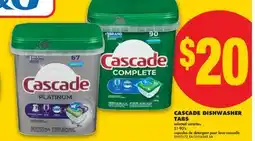 No Frills CASCADE DISHWASHER TABS, 51-90's offer