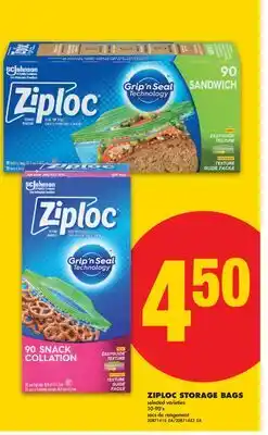 No Frills ZIPLOC STORAGE BAGS, 10-90'S offer