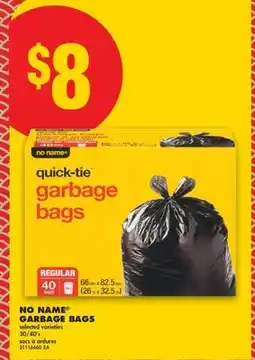 No Frills NO NAME GARBAGE BAGS, 30/40'S offer