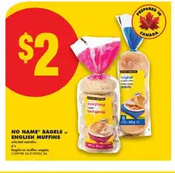 No Frills NO NAME BAGELS or ENGLISH MUFFINS, 6' s offer