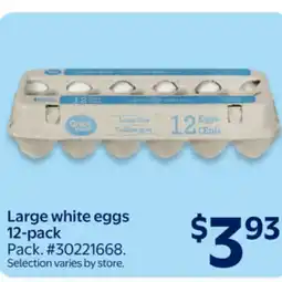 Walmart Large white eggs 12-pack offer