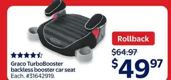 Walmart Graco TurboBooster backless booster car seat offer