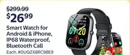 Walmart Smart Watch for Android & iPhone, IP68 Waterproof, Bluetooth Call offer