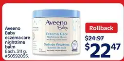 Walmart Aveeno Baby eczema care nighttime balm offer