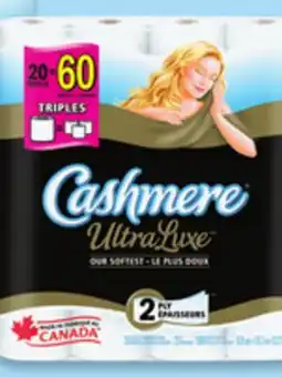 Walmart Cashmere bathroom tissue 30 = 62, 253 sheets per roll or UltraLuxe 20 = 60. 198 sheets per roll offer