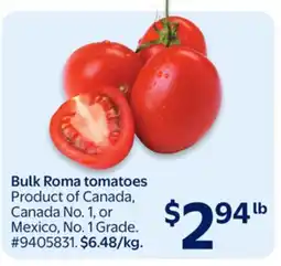 Walmart Bulk Roma tomatoes offer