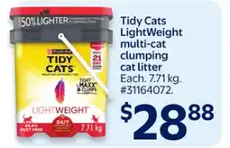 Walmart Tidy Cats LightWeight multi-cat clumping cat litter offer