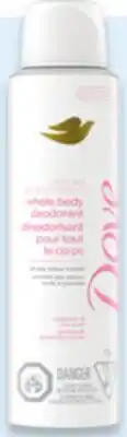 Walmart Dove or Dove Men+Care whole body deodorant spray offer