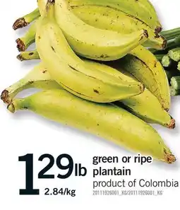 Fortinos GREEN OR RIPE PLANTAIN offer