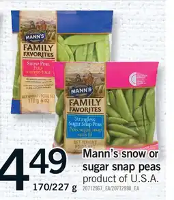 Fortinos MANN'S SNOW OR SUGAR SNAP PEAS, 170/227 G offer