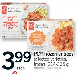 Fortinos PC FROZEN ENTRÉES offer