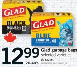 Fortinos GLAD GARBAGE BAGS, 20-40's offer