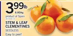 Fortinos STEM & LEAF CLEMENTINES CLEMENTINES offer