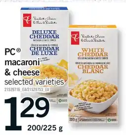 Fortinos PC MACARONI & CHEESE, 200/225 G offer