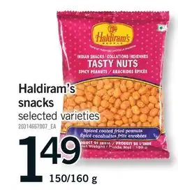 Fortinos HALDIRAM'S SNACKS, 150/160 G offer
