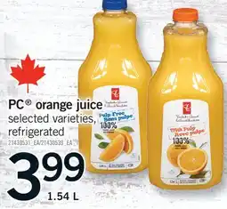 Fortinos PC ORANGE JUICE offer