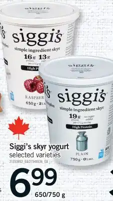 Fortinos SIGGI'S SKYR YOGURT, 650/750 G offer