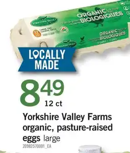 Fortinos YORKSHIRE VALLEY FARMS ORGANIC, PASTURE-RAISED EGGS, 12 ct offer