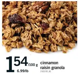 Fortinos CINNAMON RAISIN GRANOLA, 6.99/lb offer
