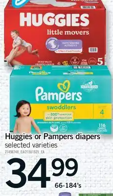 Fortinos HUGGIES OR PAMPERS DIAPERS, 66-184's offer