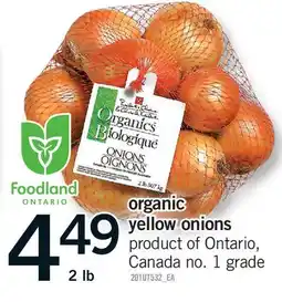 Fortinos ORGANIC YELLOW ONIONS, 2 LB offer
