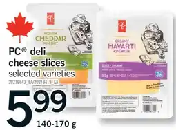 Fortinos PC DELI CHEESE SLICES offer