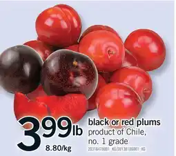 Fortinos BLACK OR RED PLUMS offer