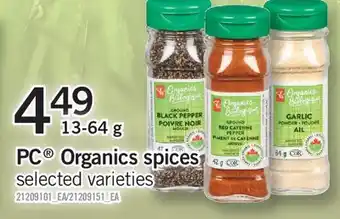 Fortinos PC ORGANICS SPICES offer