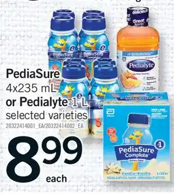 Fortinos PEDIASURE, 4X235 ML OR PEDIALYTE, 1 L offer