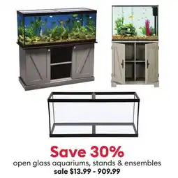 Petsmart Save 30% open glass aquariums, stands & ensembles offer