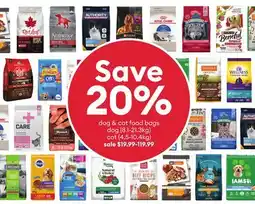 Petsmart Save 20% dog & cat food bags dog (8.1-21.3kg) cat (4.5-10.4kg) offer