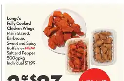Longo's Fully Cooked Chicken Wings offer