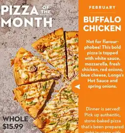 Longo's BUFFALO CHICKEN PIZZA offer