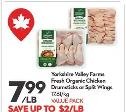 Longo's Fresh Organic Chicken Drumsticks or Split Wings offer