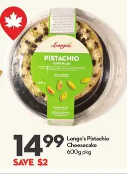Longo's Pistachio Cheesecake offer