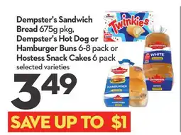 Longo's Sandwich Bread 675g pkg, Hot Dog or Hamburger Buns 6-8 pack or Snack Cakes 6 pack offer