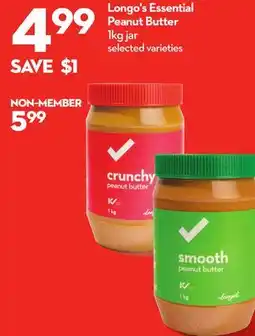 Longo's Essential Peanut Butter offer