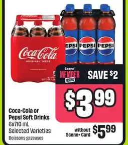 FreshCo Coca-Cola or Pepsi Soft Drinks 6x710 mL Selected Varieties offer