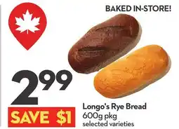 Longo's Rye Bread offer