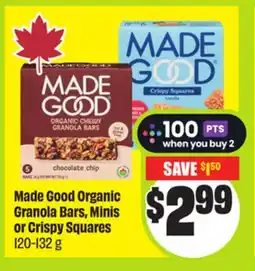 FreshCo Made Good Organic Granola Bars, Minis or Crispy Squares offer