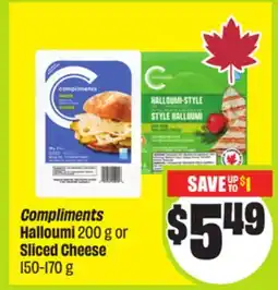 FreshCo Compliments Halloumi 200 g or Sliced Cheese offer